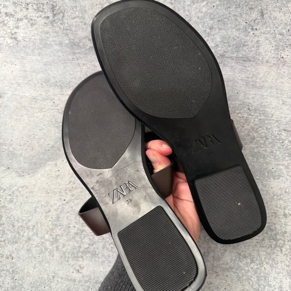 Zara Double Strap Buckle Flat Sandals 39 - Picture 4 of 6